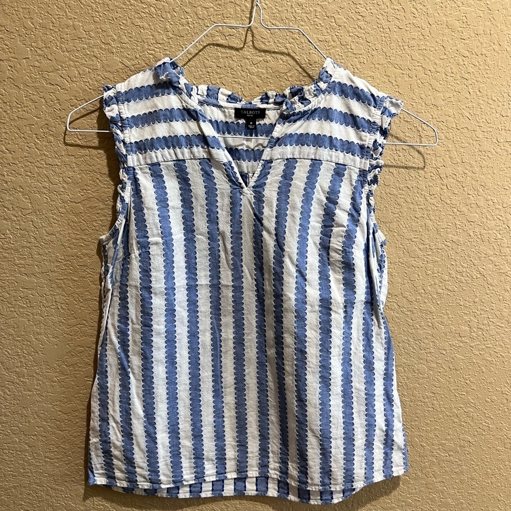 Talbots Blue & White Blouse